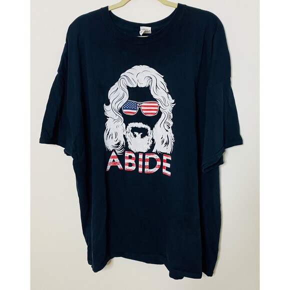 The Big Lebowski Mens Black The Dude Abide Short Sleeve Tee Shirt Plus Sz 4XL - Picture 1 of 5